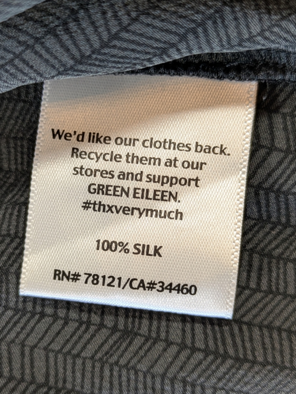 Eileen Fisher 100% Silk Sleeveless Black Gray Blouse Size Small - Picture 10 of 13